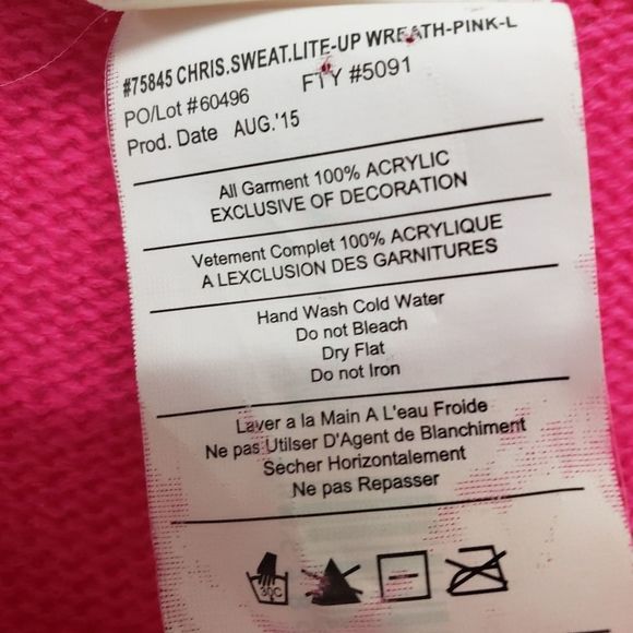 Forum Light Up Wreath Sweater Size Large - Picture 9 of 9